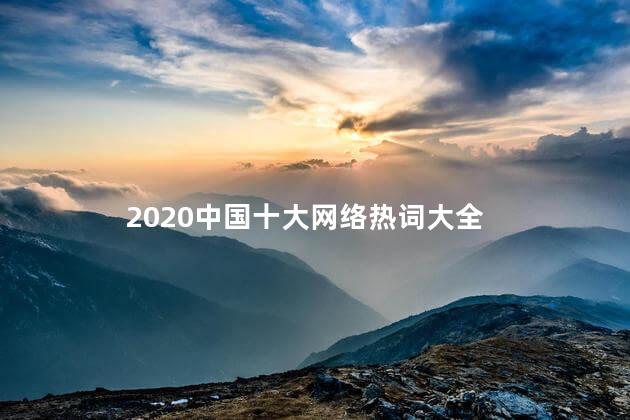 2020中国十大网络热词大全 最新网络热词