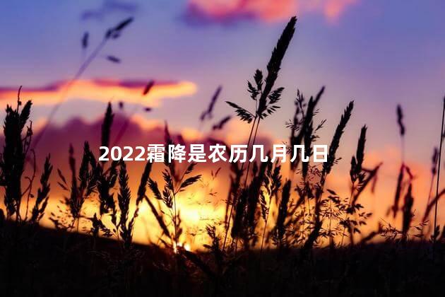 2022霜降是农历几月几日，2022年霜降是几月几日