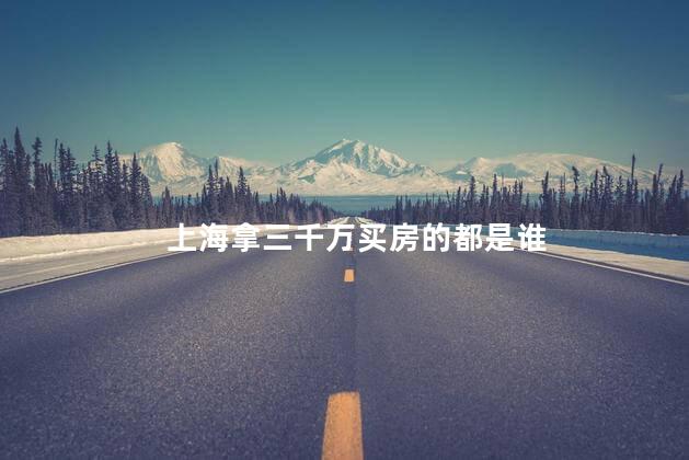 上海拿三千万买房的都是谁