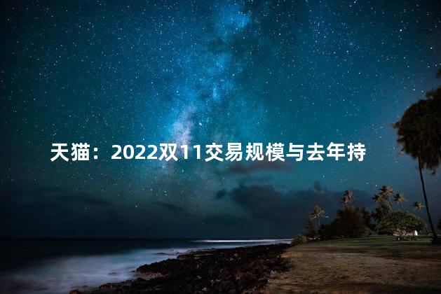 天猫：2022双11交易规模与去年持平