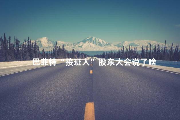 巴菲特“接班人”股东大会说了啥