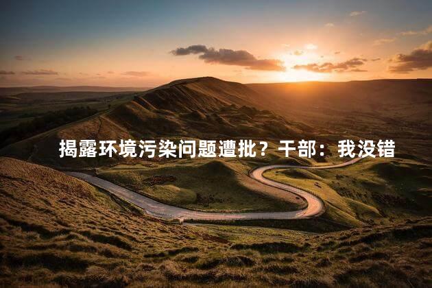 揭露环境污染问题遭批？干部：我没错