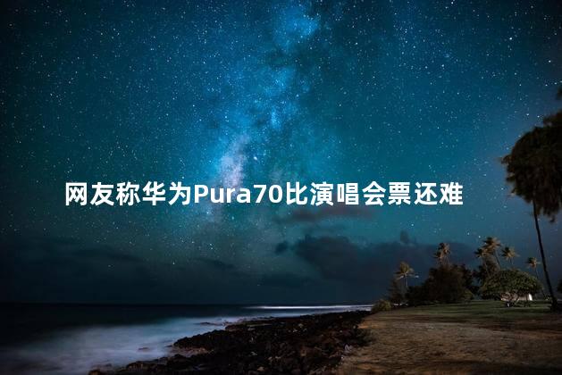 网友称华为Pura70比演唱会票还难抢