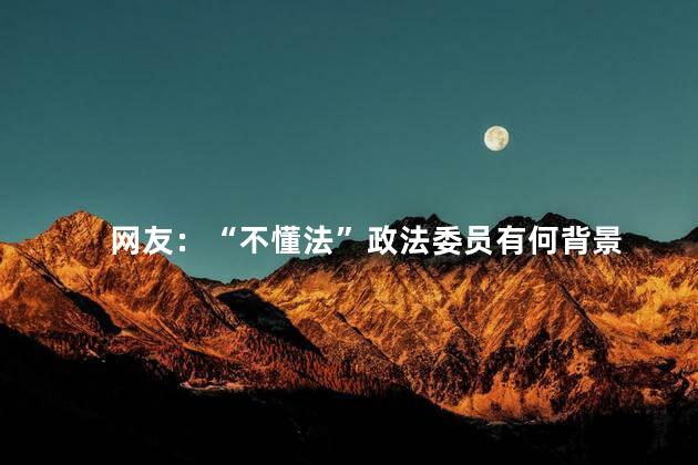 网友：“不懂法”政法委员有何背景