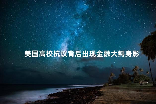 美国高校抗议背后出现金融大鳄身影