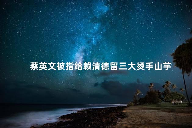 蔡英文被指给赖清德留三大烫手山芋