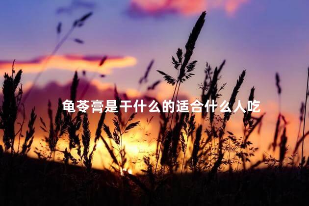 龟苓膏是干什么的适合什么人吃 龟苓膏可以随便吃吗